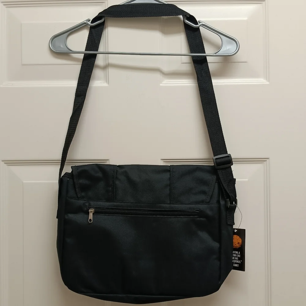 Harry Moon Black Messenger Bag Laptop Book Bag School Bag Crossbody Space